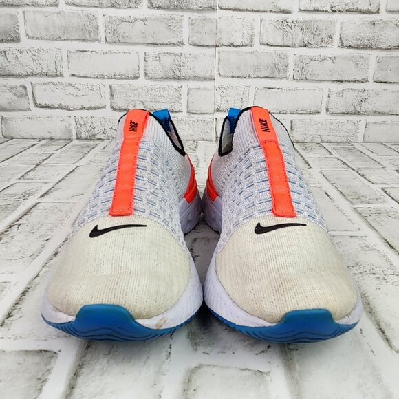 Nike React Phantom Run Flyknit 2 Women's Sz 8 White Orange Athletic Gym Sneakers - Picture 2 of 10